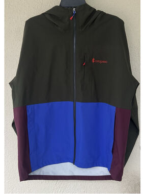 Cotopaxi Cielo Rain Colorblock Jacket Men’s Large Hooded Hiking Outdoor Run